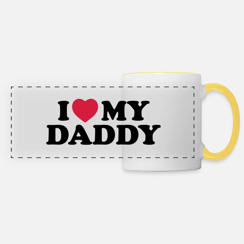 i_love_my_daddy - Panoramic Mug - white/yellow