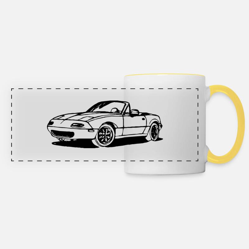 CLASSIQUE MIATA MK1 MX5 EUNOS - Mug panoramique contrasté et blanc - blanc/jaune