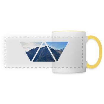 Alps Triangle Hiking Gift Holiday Austria - Panoramic Mug - white/yellow - Front