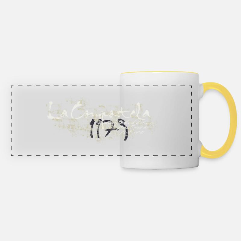 1179 Compostelle - Mug panoramique contrasté et blanc - blanc/jaune