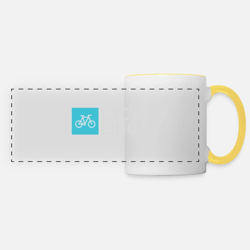 CYCLING simple - Panoramic Mug - white/yellow