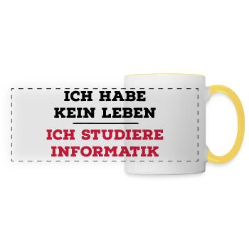 Informatiker - Panoramatasse - Weiß/Gelb - Vorne