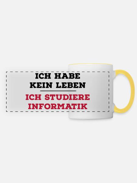 Informatiker - Panoramatasse - Weiß/Gelb
