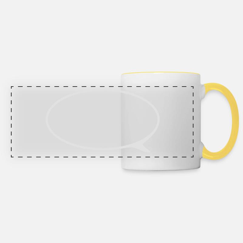 speech bubble - Panoramic Mug - white/yellow