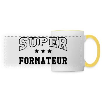 Formateur / Formatrice / Formation / Education - Mug panoramique contrasté et blanc - blanc/jaune - Devant