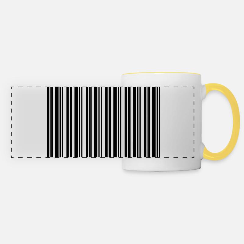 Barcode Barcode Nerd IT Technology Design - Panoramic Mug - white/yellow