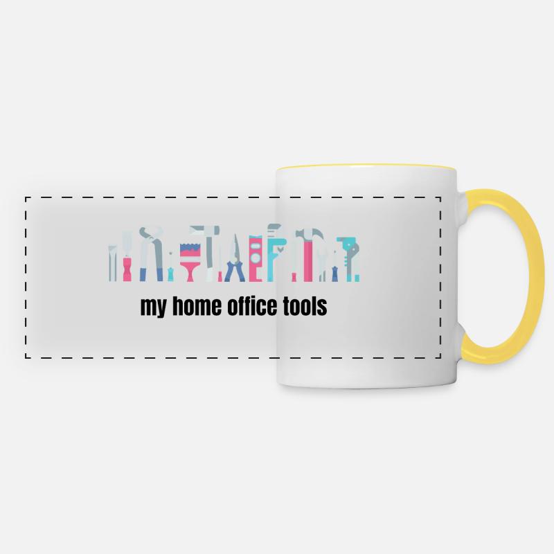 Outil Home Office Design - Mug panoramique contrasté et blanc - blanc/jaune