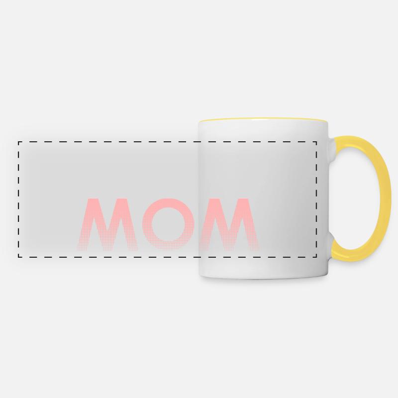 WOW MOM - Mug panoramique contrasté et blanc - blanc/jaune