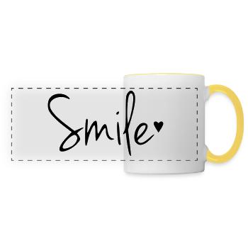 Laugh Smile - Panoramic Mug - white/yellow - Front