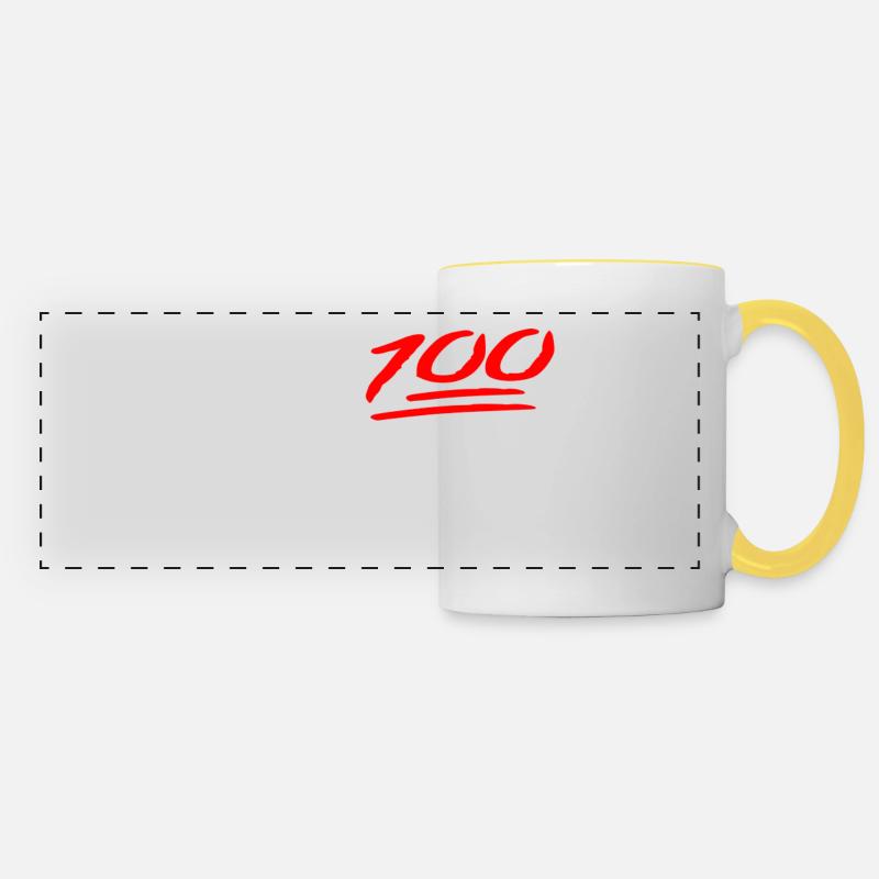 Le 100 D'La Veine - Mug panoramique contrasté et blanc - blanc/jaune
