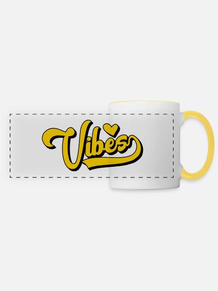 Vibes Herz - Panoramatasse - Weiß/Gelb