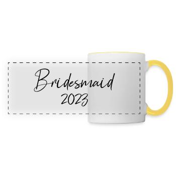 Bridesmaid 2023 Wedding Maid of Honor - Panoramic Mug - white/yellow - Front