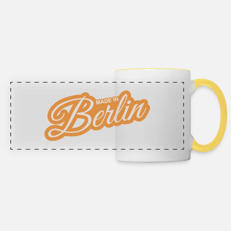Berlin - parce que c’est votre ville ! - Mug panoramique contrasté et blanc - blanc/jaune
