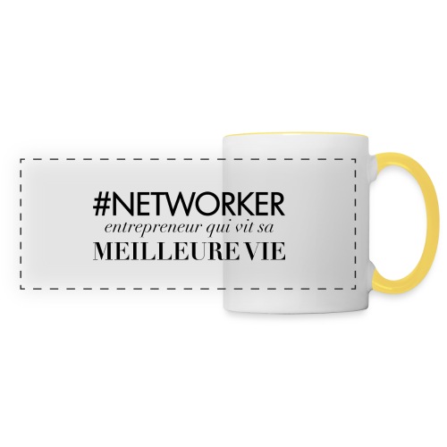 Networker, entrepreneur qui vit sa meilleure vie - Mug panoramique contrasté et blanc
