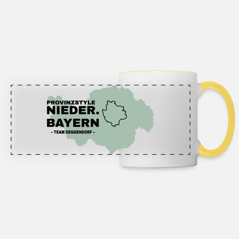 Basse-Bavière | DEGGENDORF - Mug panoramique contrasté et blanc - blanc/jaune