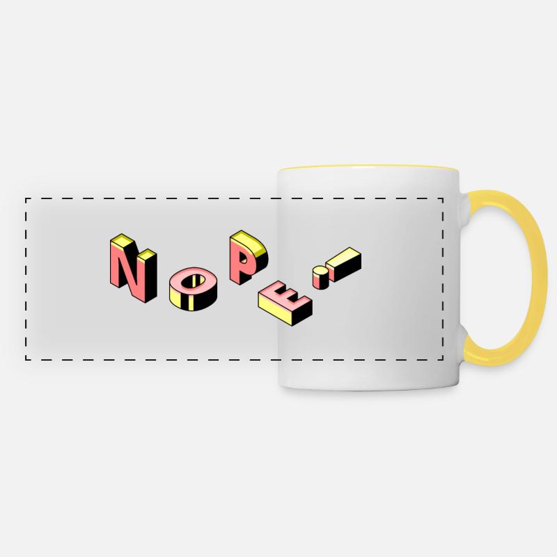 Nope - Panoramic Mug - white/yellow