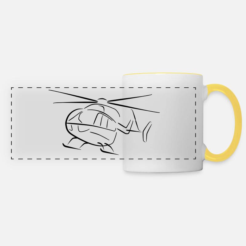 ec145 1 - Panoramic Mug - white/yellow