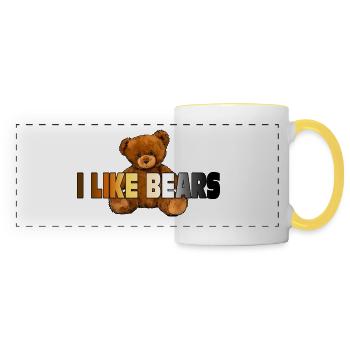 Ours gay - Mug panoramique contrasté et blanc - blanc/jaune - Devant