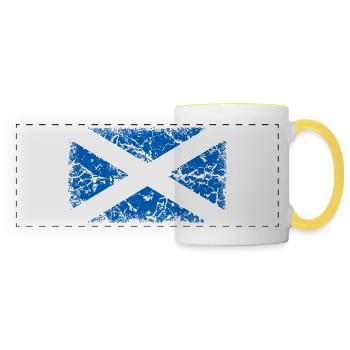 Drapeau de l’Écosse - Monocolore - Mug panoramique contrasté et blanc - blanc/jaune - Devant