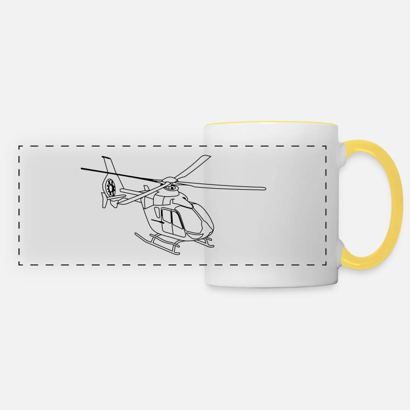 ec 135 modifie - Mug panoramique contrasté et blanc - blanc/jaune