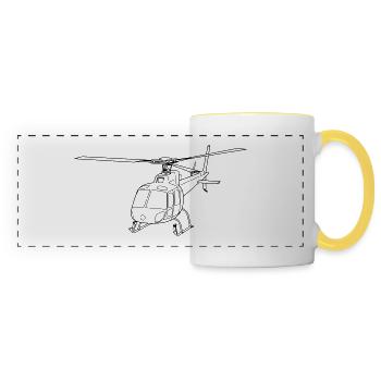 dessin - Mug panoramique contrasté et blanc - blanc/jaune - Devant