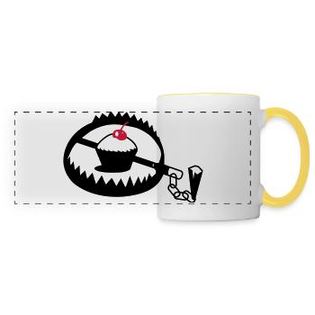 iron with cupcake - Panoramic Mug - white/yellow - Front