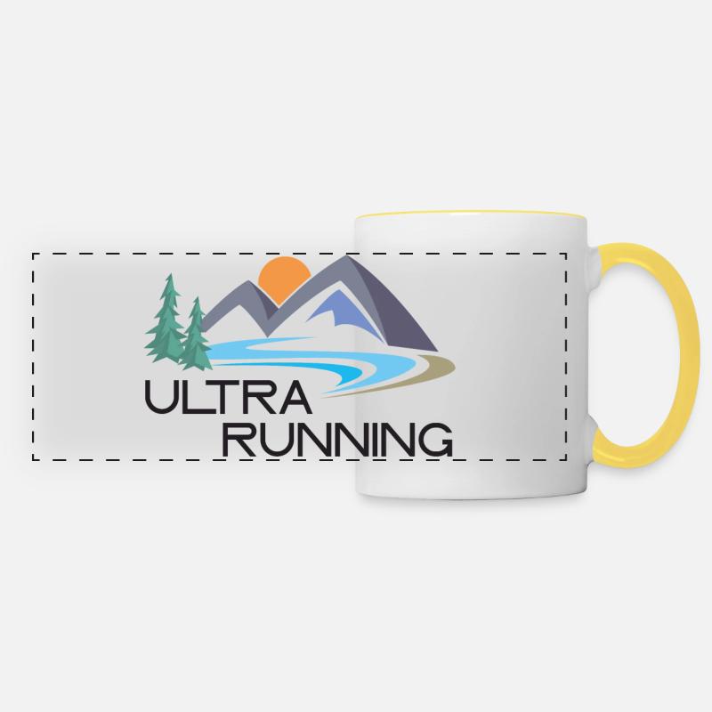 Ultra Running - Panoramic Mug - white/yellow