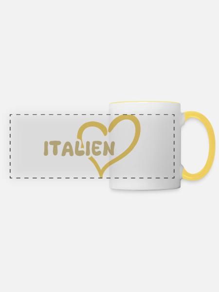 Italien als Italien - Panoramatasse - Weiß/Gelb