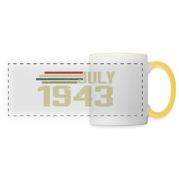 Birthday July 1943 Year 1943 July Year 1943 - Panoramic Mug - white/yellow - Front
