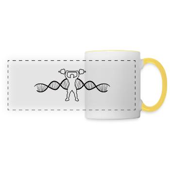 Fitness Strength Training Muscle Athletes Bodybuilder - Mug panoramique contrasté et blanc - blanc/jaune - Devant