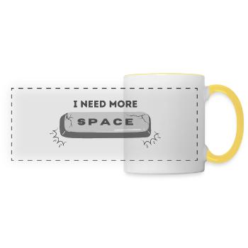 J’ai besoin de plus d’espace - Mug panoramique contrasté et blanc - blanc/jaune - Devant