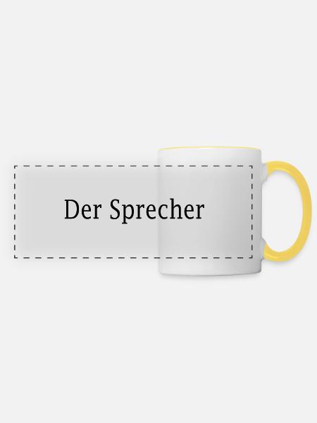 der sprecher - Panoramatasse - Weiß/Gelb