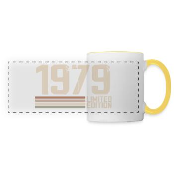 1979 Jahrgang 1979 Geburtstag 1979 Retro 1979 - Panoramatasse - Weiß/Gelb - Vorne