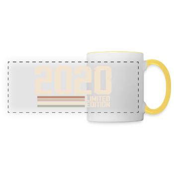 2020 Jahrgang 2020 Geburtstag 2020 Retro 2020 - Panoramatasse - Weiß/Gelb - Vorne