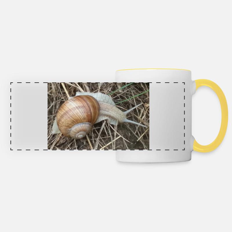 Snail - Panoramic Mug - white/yellow