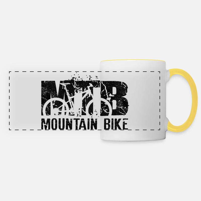 VTT - Mug panoramique contrasté et blanc - blanc/jaune