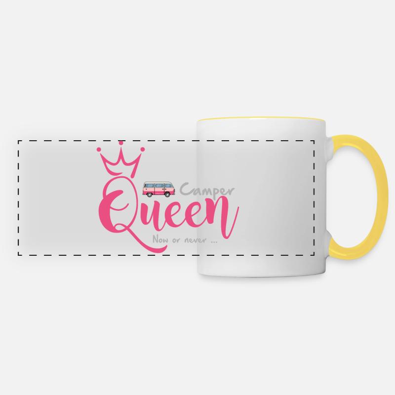 Camper Queen - Panoramic Mug - white/yellow