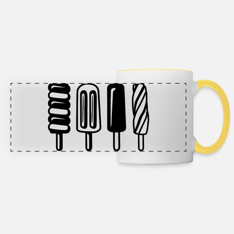 Wassereis Skizze - Panoramic Mug - white/yellow