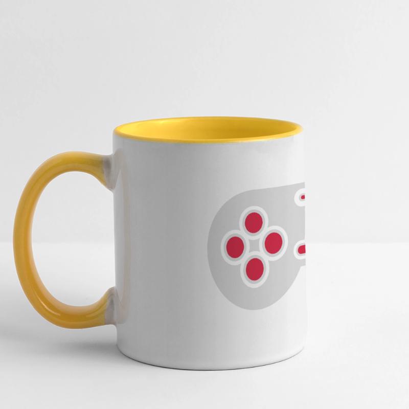 Conception Retro Gamer Controller Mug panoramique contrasté et blanc