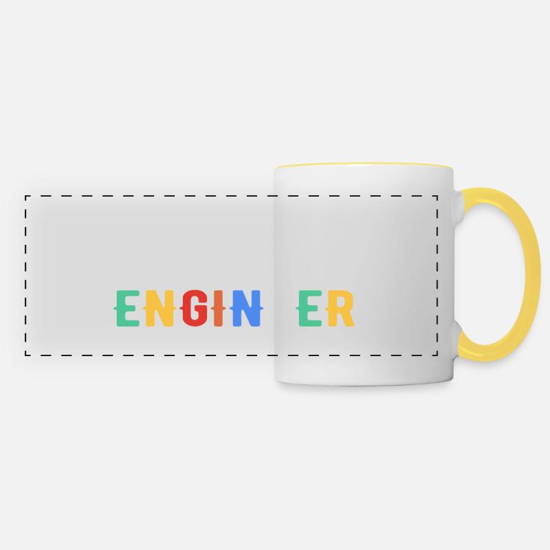 Ingénieur Ingenieur - Mug panoramique contrasté et blanc - blanc/jaune