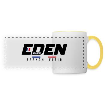 eden park tee shirt avec blanc texe - Mug panoramique contrasté et blanc - blanc/jaune - Devant
