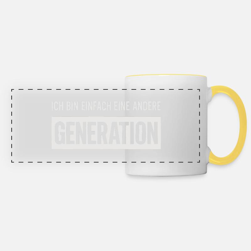 Jeg er bare en anden generation - Panoramakrus - hvid/gul