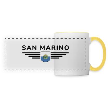 I Love San Marino, Elegance Style Design T-Shirt - Panoramic Mug - white/yellow - Front