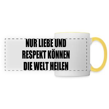 Only love and respect can heal the world - Panoramic Mug - white/yellow - Front