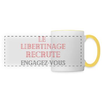 le libertinage recrute engagez-vous - Mug panoramique contrasté et blanc - blanc/jaune - Devant