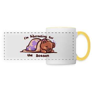 Hibernation pour la saison - Mug panoramique contrasté et blanc - blanc/jaune - Devant
