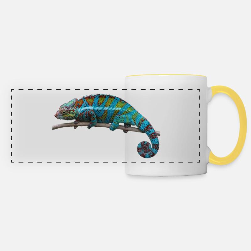 chameleon - Panoramic Mug - white/yellow
