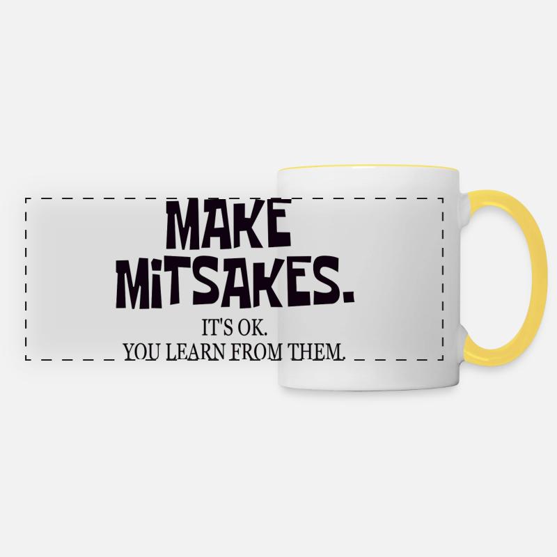 Make Mitsakes - you learn from them Wortwitz - Panoramatasse - Weiß/Gelb