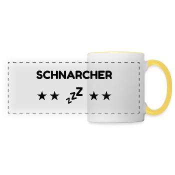 Ronfler / Ronfleur / Ronfleuse / Ronflement - Mug panoramique contrasté et blanc - blanc/jaune - Devant