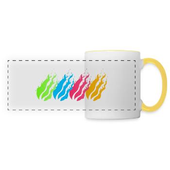 Boule de feu Néon - Mug panoramique contrasté et blanc - blanc/jaune - Devant